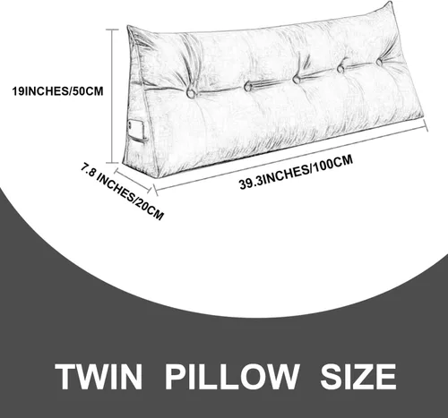 Miniatura 5 de Almohada triangular de cuña para cabecero, cojín de tamaño Queen, almohada de lectura para reposo prolongado, respaldo para sofá cama, litera, Rosa