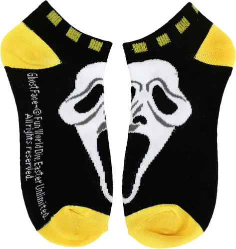 Miniatura 2 de Bioworld Scream Ghostface - Calcetines tobilleros para mujer (5 unidades), Multi colorido