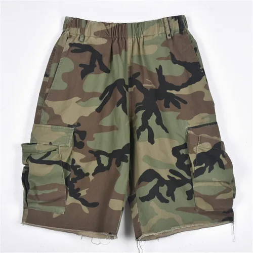 Miniatura 5 de Famnbro Pantalones cortos de camuflaje para mujer, pantalones cortos cargo de camuflaje, pantalones cortos casuales con bolsillos