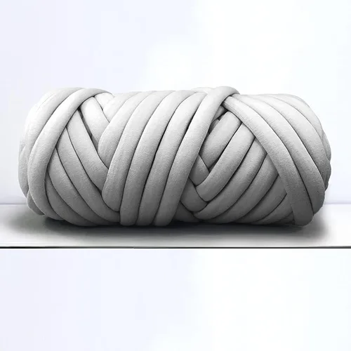 Miniatura 18 de Hilo grueso para tejido de brazo gigante para manta de nudo trenzado, hilo grueso jumbo tuerce tubular Ya rn suave extra grueso Yar n, tejido Gris