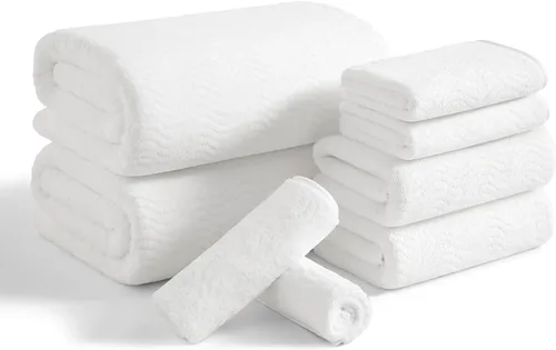 Miniatura 22 de Juego de toallas de baño de 8 piezas 2 toallas de baño grandes de gran tamaño, 2 toallas de mano y 4 paños Juego de toallas de baño ultrasuaves