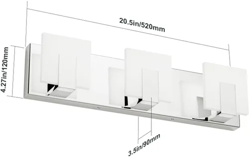 Miniatura 8 de Aipsun Moderna lámpara LED de tocador para baño, acrílico blanco esmerilado, arriba y abajo, accesorios de pared sobre espejo