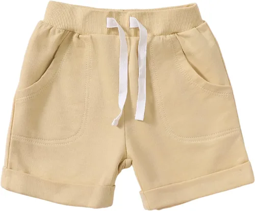Miniatura 2 de SOBOWO Pantalones cortos deportivos de verano para bebés niños y niñas, paquete de 3 unidades, pantalones deportivos de algodón sólido, pantalones