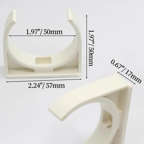 Miniatura 3 de Hordion 100 abrazaderas de PVC en forma de U para tuberías de agua de 1/2 pulgada (0.630 in), bandejas de TV, tubo, colgador de manguera, soporte