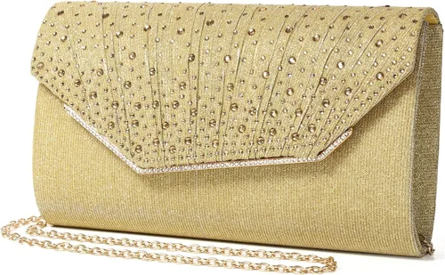 DETARA Bolsos de noche para mujer, con lentejuelas y purpurina para mujer, bolso de mano brillante, bolso formal para boda, fiesta, baile de