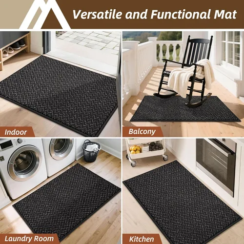 Miniatura 8 de COSY HOMEER Alfombra de entrada de 2 x 3 pies, antideslizante, lavable, resistente a las manchas, absorbente, alfombra de pasillo de perfil bajo