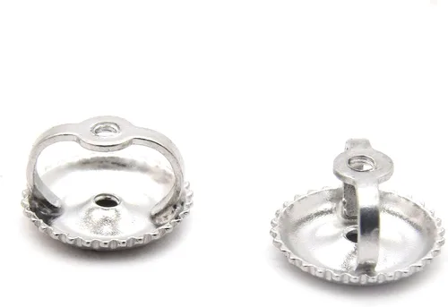 Miniatura 3 de Dazzlingrock Collection Pendientes de tuerca con tuerca (0.248in de diámetro), oro blanco de 14 quilates