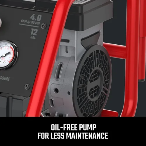 Miniatura 8 de CRAFTSMAN Compresor de aire de 12 galones ultra silencioso sin aceite de 1,5 HP, presión máxima de 150 PSI, tanque vertical
