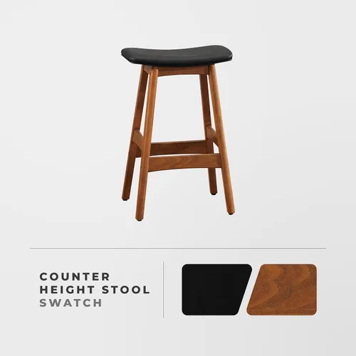 Miniatura 5 de Lexicon Springfield Taburete de altura de asiento de silla de montar (juego de 2), 25 pulgadas SH, negro mate