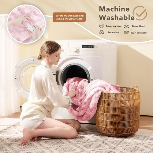 Miniatura 7 de Homemate - Manta eléctrica térmica tamaño matrimonial - 72"x84" Manta térmica tamaño matrimonial con apagado automático de 1/2/4/6/8 horas 10