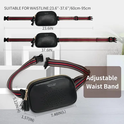 Miniatura 2 de APHISON Fanny Packs for Women Belt Bag Crossbody Bags for Women Mini Everywhere Fashion Waist Bag Vegan Leather Purse with Adjustable Strap