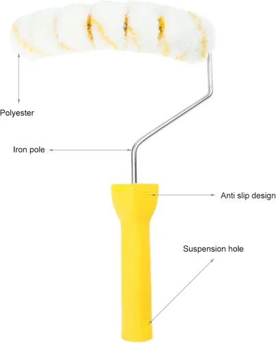 Miniatura 7 de TEHAUX Cepillo profesional para pintura de tuberías con 7 ruedas, herramienta de pintura de tubo ligero para tuberías de agua de gas natural, fácil