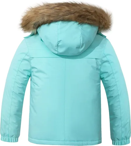 Miniatura 2 de ZSHOW Chaqueta de esquí impermeable para niñas, abrigo de invierno cálido acolchado con forro polar parka