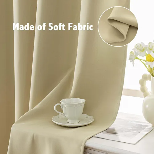 Miniatura 6 de Anytime Juego de 2 paneles de cortinas 100% opacas, con aislamiento térmico para dormitorio, paneles de sombreado completo