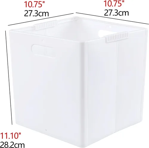 Miniatura 2 de Paquete de 4 cubos de almacenamiento de plástico plegables, cubos de almacenamiento plegables blancos