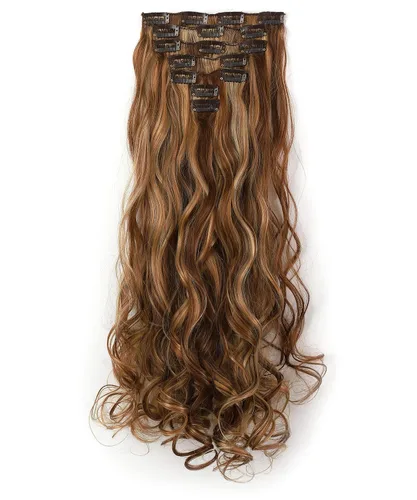 Miniatura 9 de OneDor® Extensiones de cabello sintético rizado de 20 pulgadas, 7 unidades, 4.53 oz (#99J rojo vino)