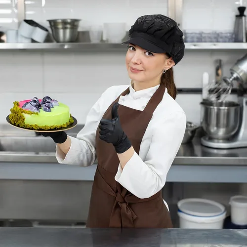 Miniatura 11 de Hicarer 16 sombreros de chef para mujer, redes para el pelo, cocina, cocina, gorra de chef ajustable, gorra de trabajo elástica para mujeres