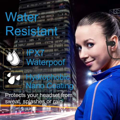 Miniatura 3 de AVAZI Auriculares inalámbricos Bluetooth 5.1, deportivos IPX7 impermeables, auriculares intrauditivos estéreo de alta fidelidad con graves más