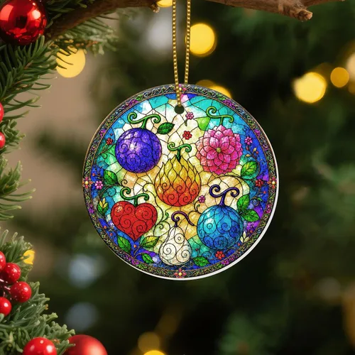 Miniatura 27 de Adornos Colgantes de Navidad Ho-Ho-Ho de 2 Lados Impresos 2025, Regalos de Terror de Navidad para Amantes de las Películas, Adorno de Cerámica
