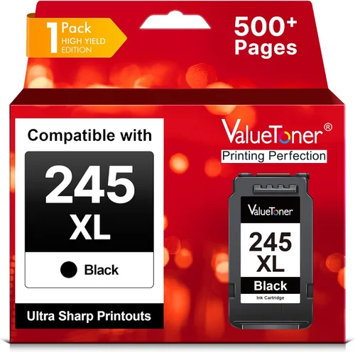 Valuetoner - Reemplazo 245XL para Canon 245XL Tinta negra 245 XL PG245XL 243 para impresoras Pixma TR4520, TR4527, MX492, MX490, MG2520, MG2522,