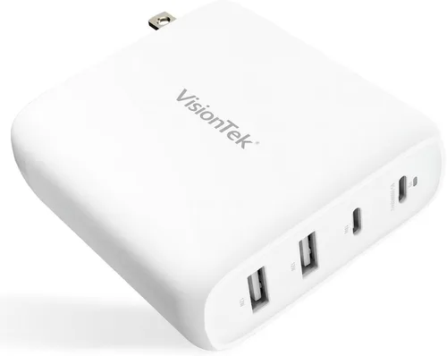 Miniatura 8 de VisionTek GaN II - Cargador rápido de pared de 45 W, puertos USBC duales, 2 veces USB-C, compatible con MacBook Air, iPad, iPhone, Galaxy, Steam