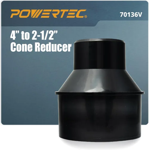 Miniatura 7 de POWERTEC 70352 Reductor de cono de manguera de 4 pulgadas a 2-1/2 pulgadas con abrazaderas de alambre doble de 4 y 2-1/2 pulgadas