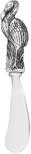 Miniatura 4 de UP ware Flamingo - Juego de esparcidores de mantequilla de aleación de zinc con asas decorativas para queso, crema y salsas, plateado, 5 pulgadas