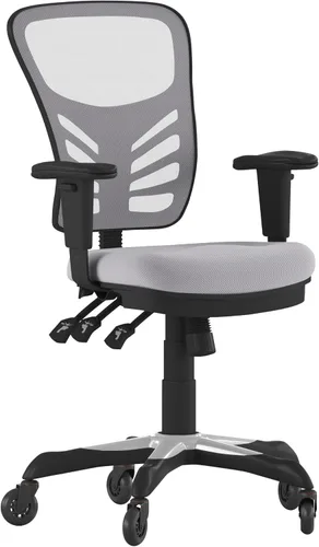 Miniatura 10 de Flash Furniture Nicholas Silla de oficina ergonómica giratoria ejecutiva multifunción de malla negra con brazos ajustables y ruedas de rodillo