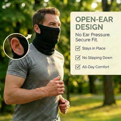 Miniatura 2 de Paquete de 2 polainas para el cuello con trabillas para las orejas, transpirable UPF50+ protección solar UV para ciclismo, senderismo y deportes al