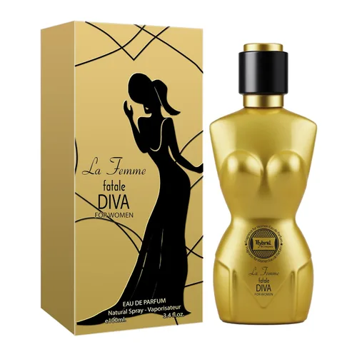 Hybrid & Company La Femme Fatale Diva Eau de Parfum Eau de Toilette vaporisateur Natural Spray para mujer, 3.4 onzas líquidas