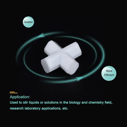 Miniatura 4 de MECCANIXITY Agitador magnético mezclador barra de agitación 20 mm (0.79 ") forma de cruz PTFE recubrimiento imán blanco para laboratorio 3 piezas