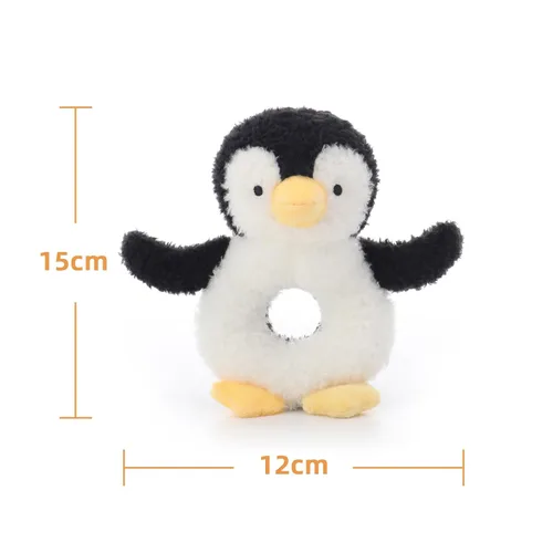 Miniatura 5 de Apricot Lamb Baby Lovey - Juguete suave de sonajero de pingüino, animal de peluche para recién nacido, suave de más de 0 meses