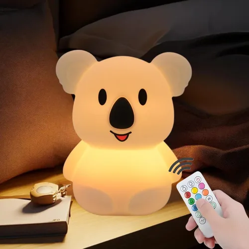 Miniatura 11 de Luces nocturnas de conejo de gran tamaño, lámpara de noche para dormitorio, resistente a la rotura, cuidado de los ojos, brillo ajustable, ajuste
