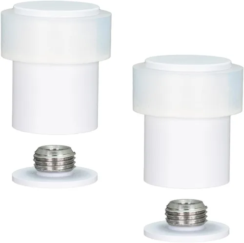 Miniatura 12 de Paquete de 2 topes de puerta EVI Tope de puerta de acero inoxidable – Cierre de tornillo – Protector de goma blanca – Tope de puerta de 0.79 x