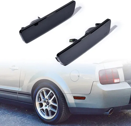 Miniatura 9 de Astra Depot 2 luces LED ahumadas de 120 luces LED LED de marcador lateral rojo para parachoques trasero compatible con Ford Mustang Base
