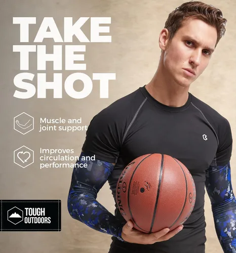 Miniatura 5 de Tough Outdoors Mangas deportivas de compresión para hombres y mujeres, para jóvenes, niños, baloncesto, tiro de fútbol, béisbol