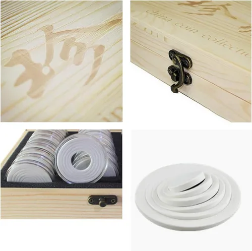 Miniatura 6 de Caja universal de colección de monedas de madera de 30 piezas, estuche de almacenamiento para monedas, contenedor de cápsulas para monedas, caja