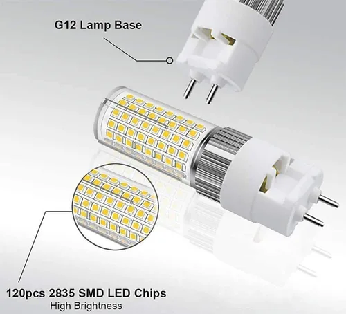 Miniatura 3 de Bombillas de halogenuros metálicos G12 de 16 W, base G12, bombilla LED de maíz de 100-277 V, bombilla de maíz bi-pines, lámpara de halogenuros