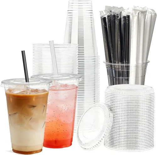 Miniatura 11 de 240 tazas pequeñas de plástico transparente para condimentos con tapas, recipientes de porciones de 1 oz, ideales para condimentos, aderezos