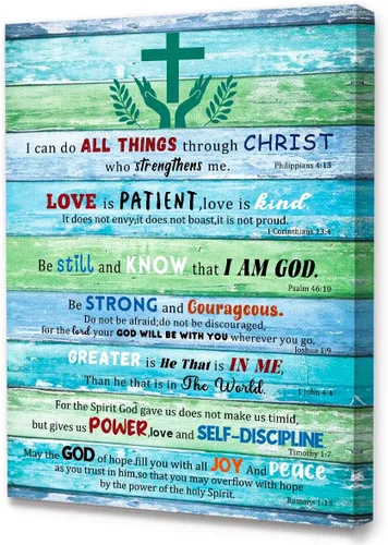 Miniatura 8 de Lienzo decorativo para pared con texto en inglés "God Says You Are", con versículos bíblicos inspiradores para mujeres y niñas, decoración de pared