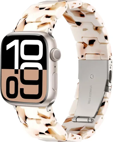 Miniatura 15 de Lerobo - Banda de resina compatible con Apple Watch Series 11/10/9/8/7 de 38mm 40mm 41mm 42mm 44mm 45mm 46mm 49mm, correa ligera de moda para iWatch