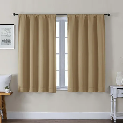 Miniatura 95 de Gwine Cortinas opacas para dormitorio, 54 pulgadas de largo, paneles de cortina de ventana con aislamiento térmico y reducción de ruido, cortinas