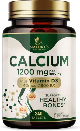 Miniatura 12 de Calcio 1200 mg con Vitamina D3 – Suplemento de salud ósea, vitamina D y suplementos de calcio para mujeres y hombres – Fuerza ósea, dientes y apoyo