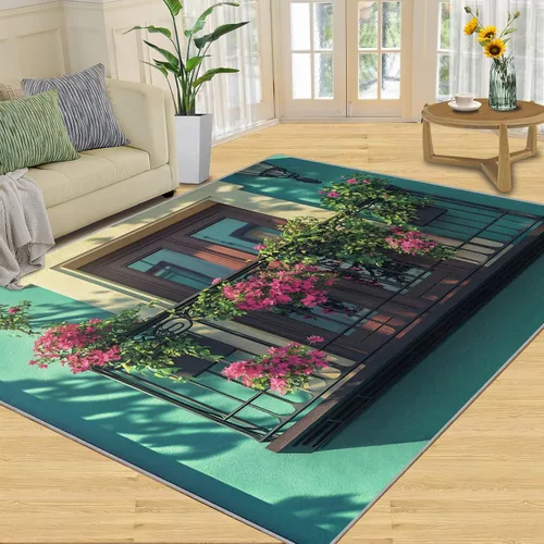 Miniatura 28 de Alfombras onduladas negras y blancas para dormitorio, alfombra de área abstracta, alfombras geométricas para sala de estar, alfombra antideslizante