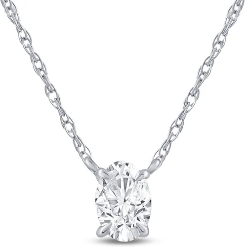 La Joya Collar de diamantes cultivados en laboratorio para mujer Oro blanco de 14 quilates Collar con colgante de diamante flotante de 12 quilate