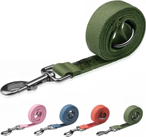 Miniatura 13 de Correa de perro beige para perros pequeños, 4 pies, 90% rayón derivado de bambú, correa de perro 10% poliéster, resistente y duradera, mango con una