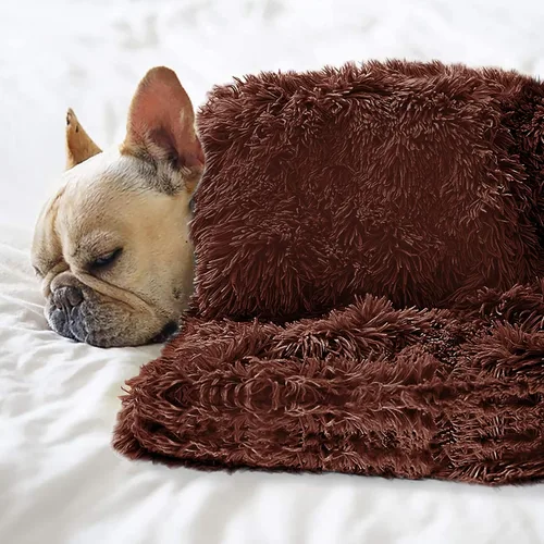 Miniatura 9 de Manta de cama para mascotas, manta de forro polar esponjoso para perro, manta suave para cachorros, gatos, gatitos, S, M, L, XL, manta sherpa Rosa