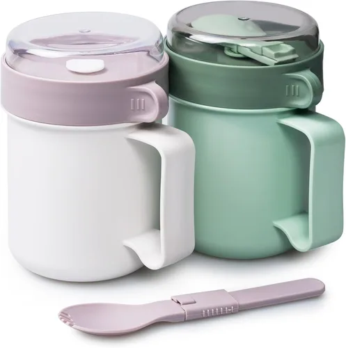 Miniatura 9 de MATICAN Taza de sopa para microondas con tapa, recipiente para sopa con tapa para fideos ramen, sopa, bebidas, apto para microondas, incluye