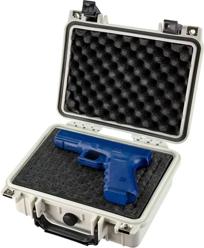 Eylar Pequeña funda rígida para pistola de 10.62 pulgadas, resistente al agua, con estándares TSA de espuma Blanco