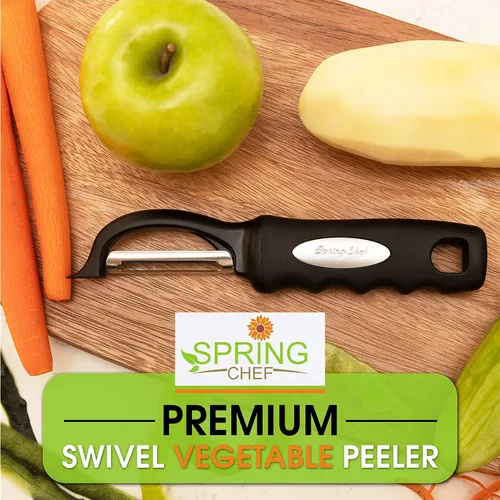 Miniatura 2 de Spring Chef Pelador de verduras giratorio prémium, color negro